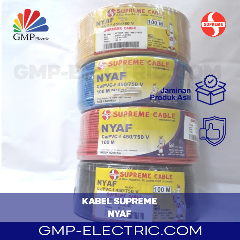 Kabel Serabut Single Core Supreme NYAF 1x4 mm@100 mtr Black 450/750V