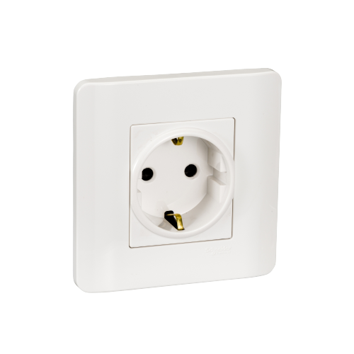 Stop Kontak Schuko Zencelo Schneider E84426_16S_WE_G3 1 gang tipe Schuko White