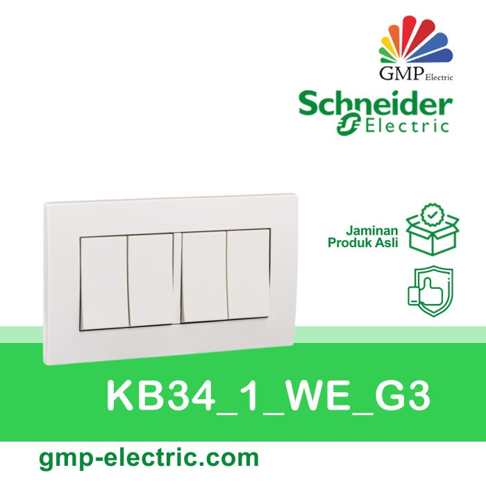 Saklar 4G 1W Schneider Vivace KB34_1_WE_G3 white