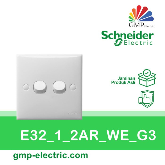 Saklar 2G 1W Schneider Classic (Clipsal) E32_1_2AR_WE_G3