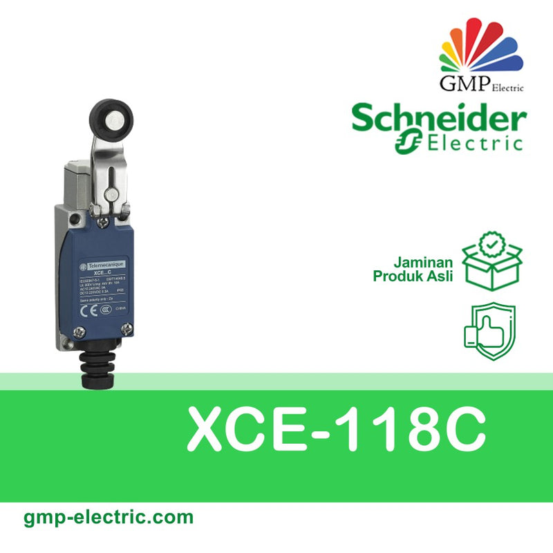Limit Switch Schneider XCE-118C Thermoplastic Roller Lever Plunger