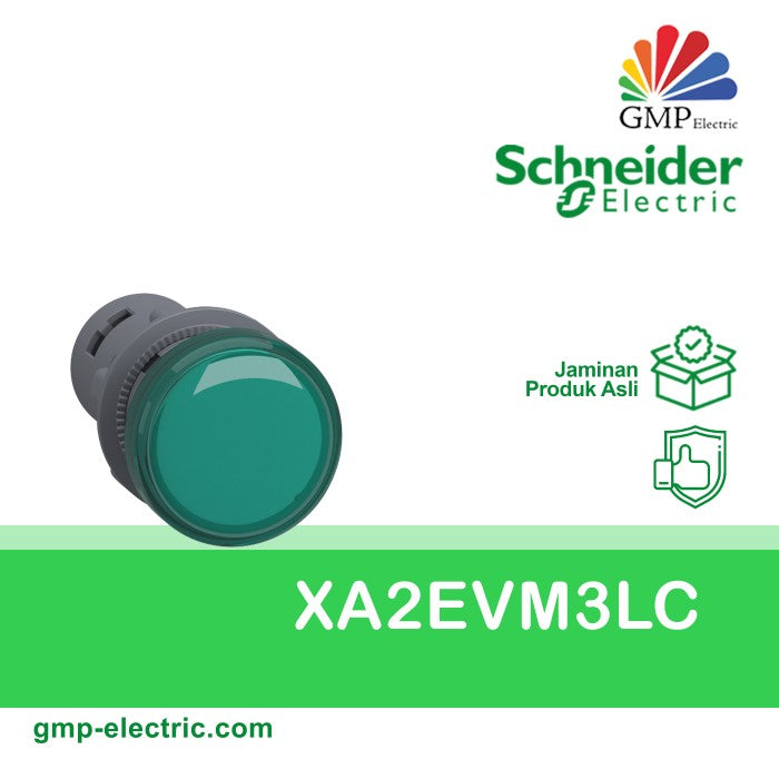 Pilot Lamp Schneider XA2EVM3LC 22 mm Plastic 220VAC Green