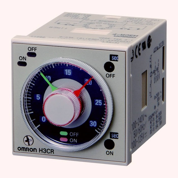 Timer Analog Omron H3CR-F8N 220VAC H45xW45mm 8 Pin Multiple Time Range