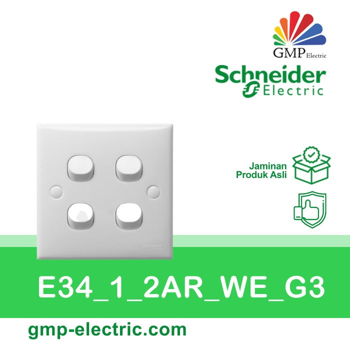 Saklar 4G 1W Schneider Classic (Clipsal) E34_1_2AR_WE_G3