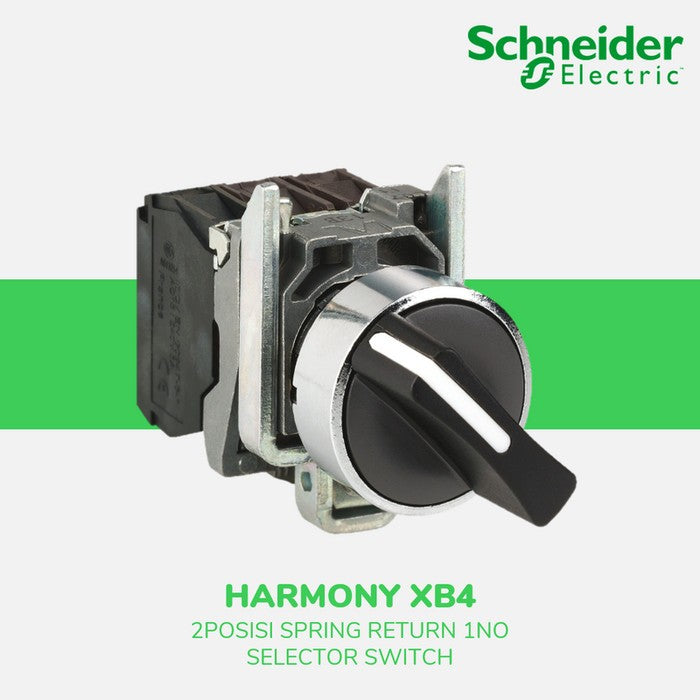 Selector Switch Schneider XB4-BD41 22 mm Metal 2Posisi Spring Return 1NO