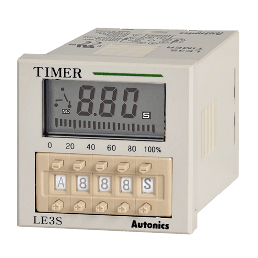 Digital LCD TimerAutonics LE3S W48xH48xD67mm 24-240VAC White