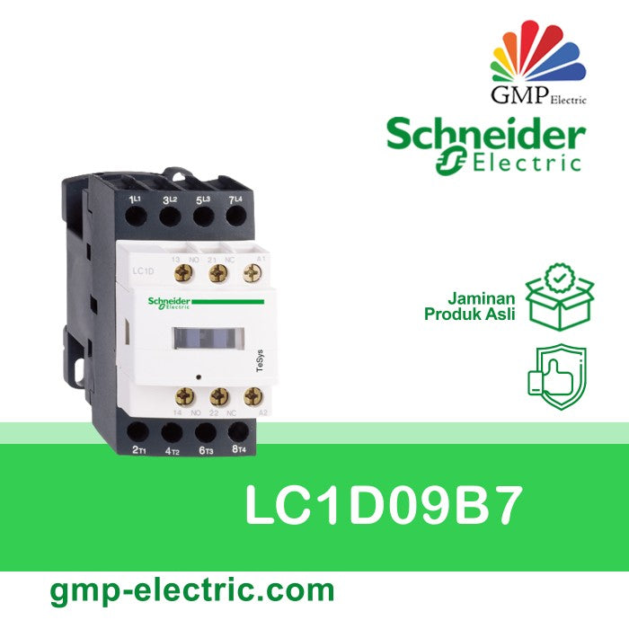 LC1D09B7 Kontaktor Schneider 4KW 24VAC Auxilary 1NO+1NC