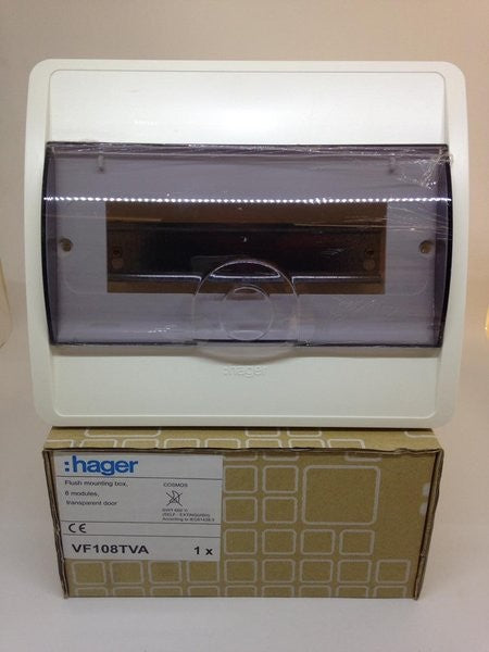 Box MCB Hager VF-108TVA 8 Group IB Transparant Cover