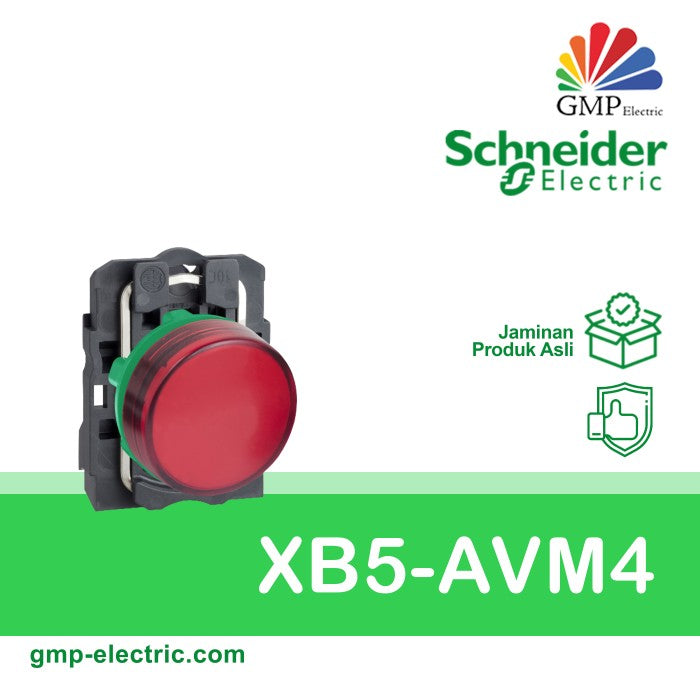Pilot Lamp Schneider XB5-AVM4 22 mm Plastic 220VAC Red
