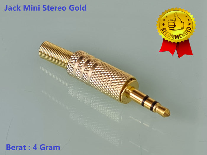 Jack Mic Mini Stereo Metal Gold