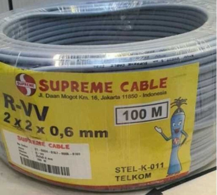 Kabel Data Supreme Telepon 2x0,6 mm Grey (Ecer)