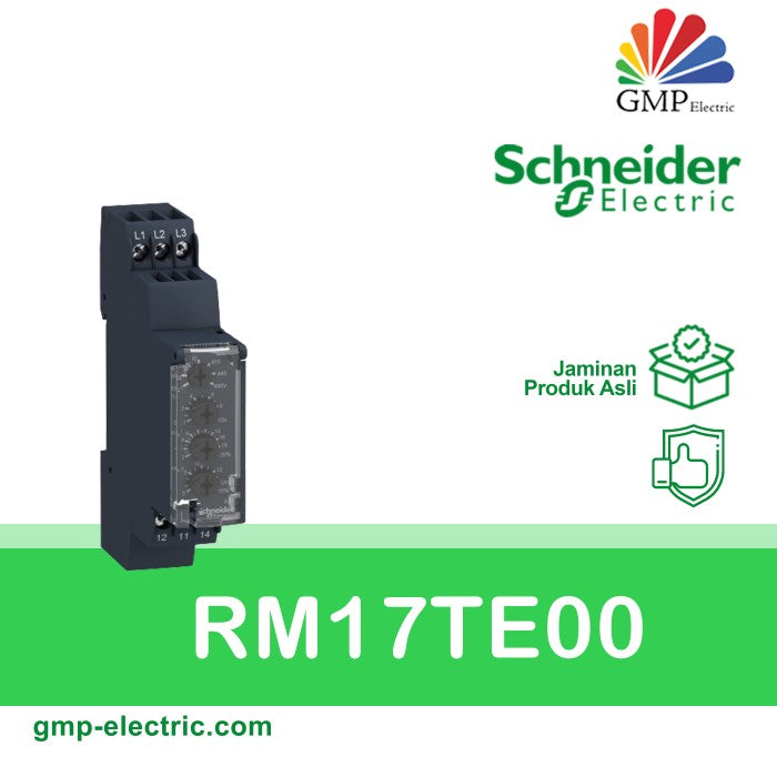 Relay Phase Schneider Hilang/Urutan/Asimetri Fase +Ov/und.volt RM17TE00 (1C/O 5A) 208-480