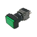 Push Button Lamp Fuji AH164-TLG11E3 Retangular, Momentary, LED 24V DC 16 mm Green 1NO+1NC