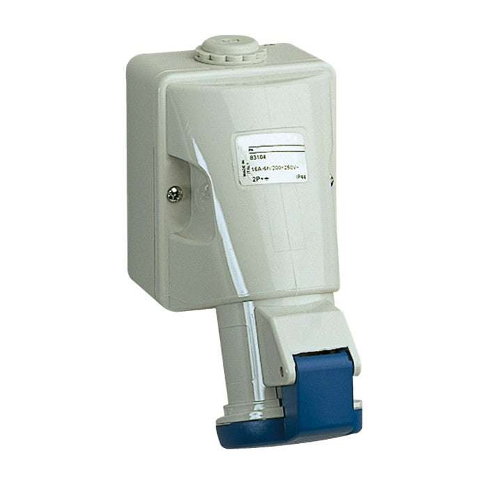 Industrial Socket Schneider Wall Mounted 3x16A Blue/White IP44