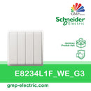 Saklar 4G 1W Schneider Pieno E8234L1F_WE_G3 White