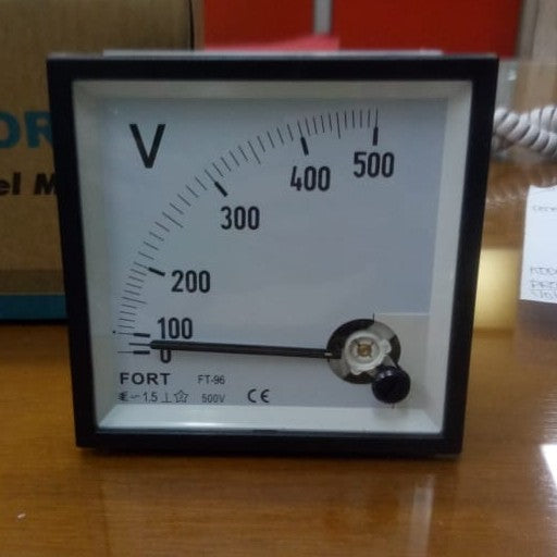 Voltmeter Fort FT-96V Analog 96x96 mm 500V