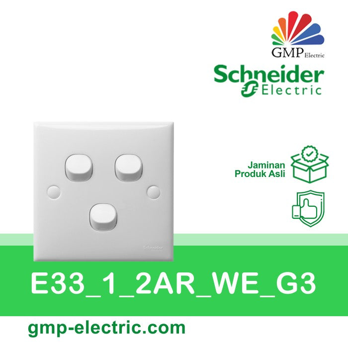 Saklar 3G 1W Schneider Classic (Clipsal) E33_1_2AR_WE_G3