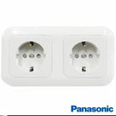Stop Kontak Panasonic WEJP-11222-7 2 Gang 2P+E (CP) White Full Color Wide C