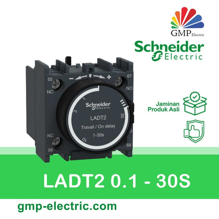 Kontak Blok Tunda Waktu Hidup Schneider LADT2 0,1 s/d 30s white