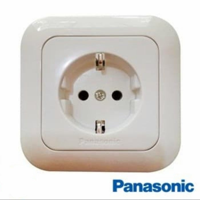 Stop Kontak Panasonic WEJP-1121-7 1 Gang 2P+E (CP) White Full Color Wide C