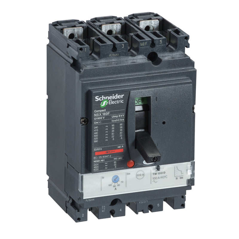 Breaker Schneider NSX160H 3P 125A (87.5-125A) 70kA (LV430671)