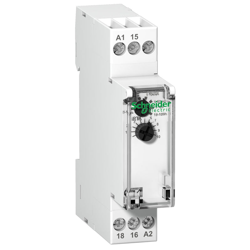 Timer Schneider iRTA 24VDC/24~240VAC MCB Size White 1C/O 8A