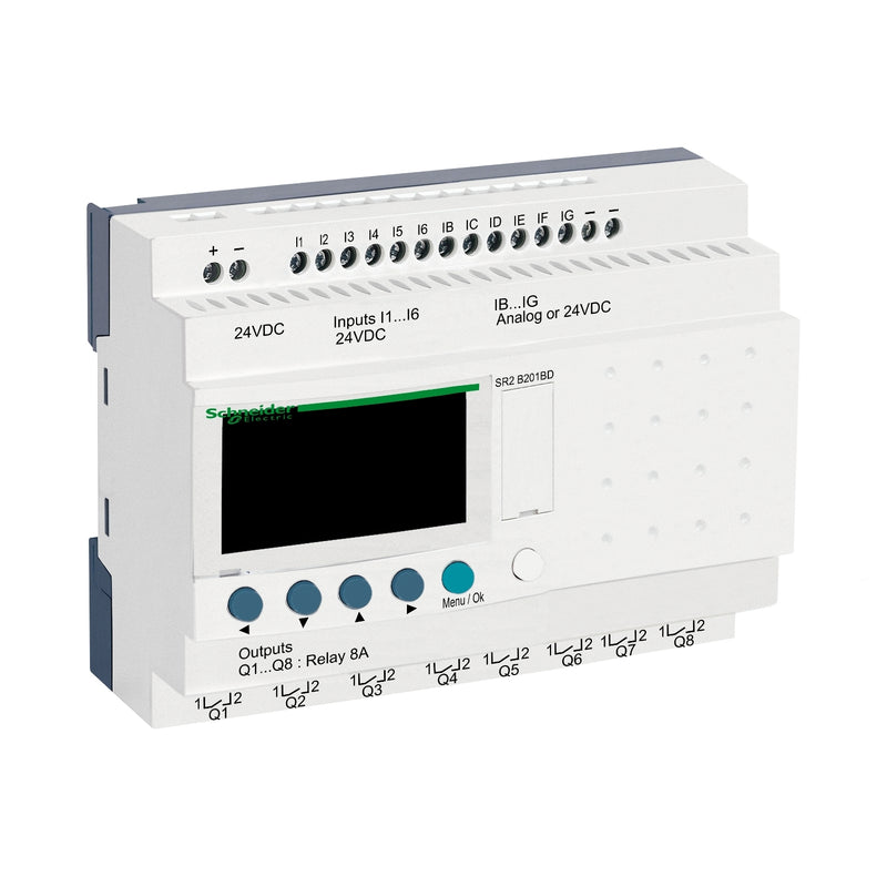 Smart Relay Schneider Zelio SR2B201BD 20 I/O 24VDC Clock