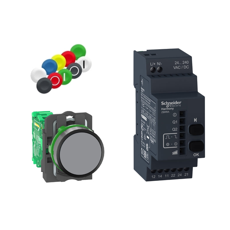 Push Button Switch Schneider XB5-RFA02 22 mm Plastic Wireless Programmable 2C/O