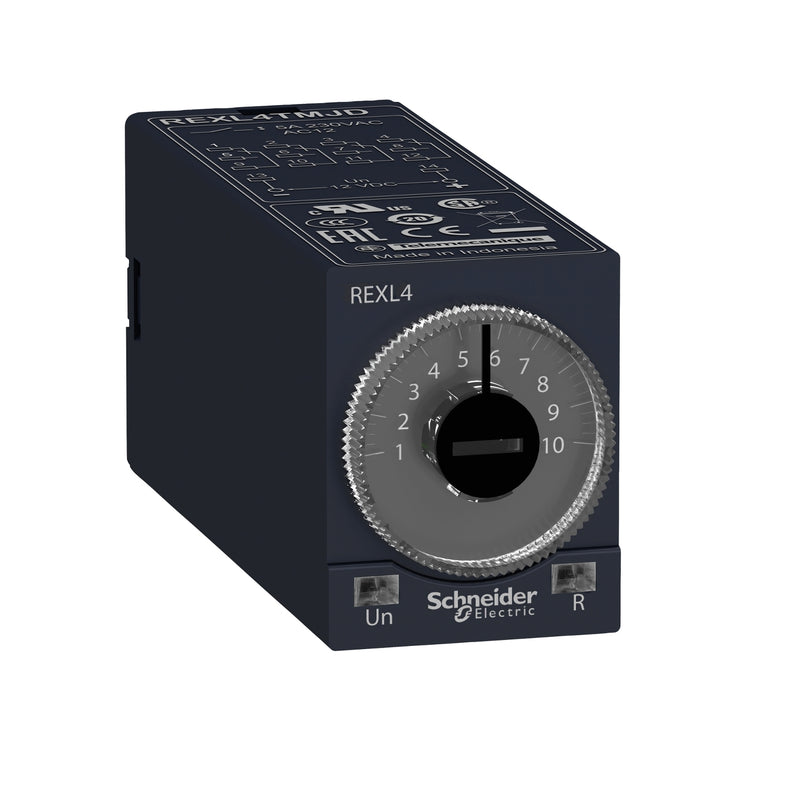 Mini Timer Schneider REXL4TMP7 On Delay (0.1s-100h 4 Pin) 220VAC