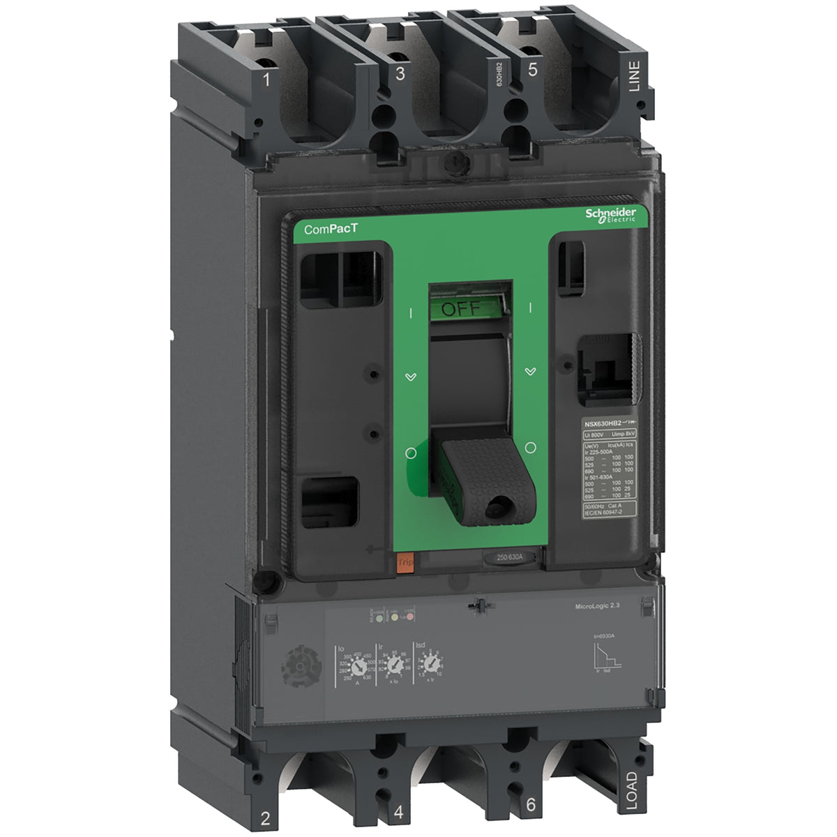 Breaker Schneider Compact NSX630F 3P 630A (250-630A) 36kA Micro 2.3 C6