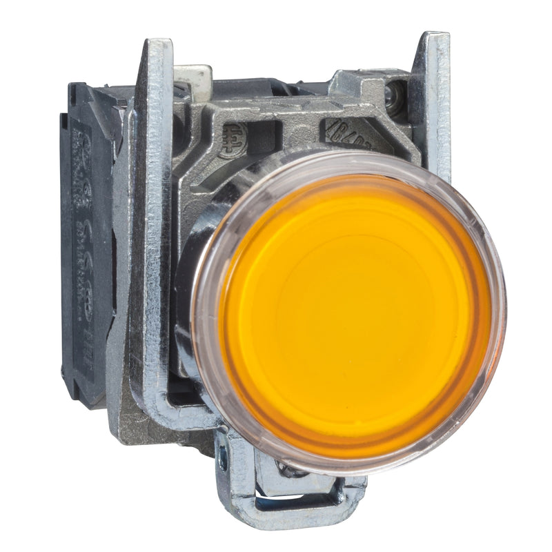 Push Lamp Schneider XB4-BW35M5 22 mm Metal Momentary 220VAC Yellow 1NO+1NC