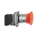 Push Button Switch Schneider XB4-BS542 22 mm Metal Mushroom Push Locked Turn to Release Red 1NC
