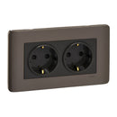 Socket Schneider Zencelo Schuko w/CP Silver Bronze