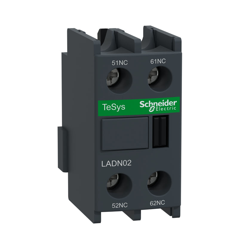 Auxiliary Contact BlockSchneider LADN02 F/LC1D white 2NC