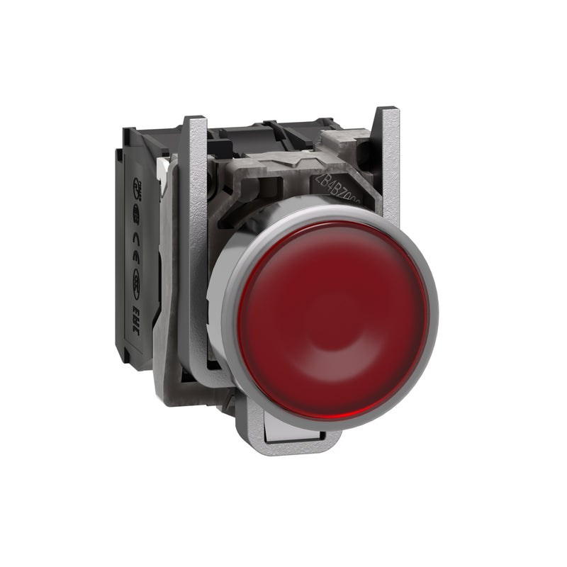 Push Lamp Schneider XB4-BW34G5 22 mm Metal Momentary 110VAC Red 1NO+1NC