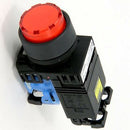 Push Lamp Fuji AR 22 EOL-01E4R Round (extended), Momentary, INC 24V DC 22 mm Red 1 NC