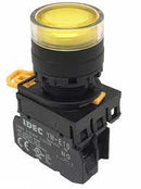 Push Lamp Idec YW1L-MF2E10Q0 22mm 220VAC Yellow 1NO