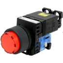 Push Lamp Fuji AR 22 EOL-01M3R Round (extended), Momentary, LED 220V AC 22 mm Red 1 NC