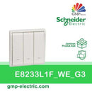 Saklar Triple Schneider PIENO E8233L1F_WE_G3 3G 1W White