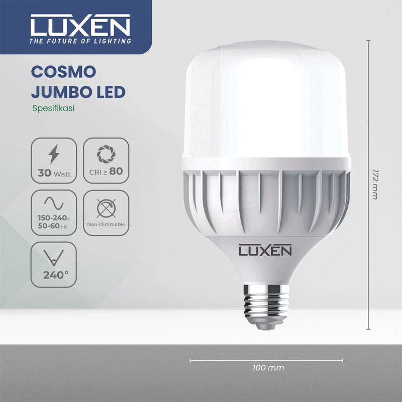 Lampu LED Bulb Luxen Cosmo Capsul 30W CDL 150-240V 100LM/W 6500K