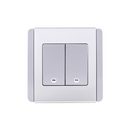 Switch Lampu Schneider Neo 2 Gang 1 Way Vertical Grey Silver 16A E3032V1_EBGS_G4